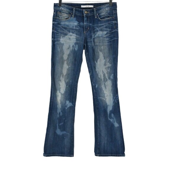 Joe's Jeans Denim - JOES JEANS Jeans Womens Size 26 Dark Bleach Wash Bootcut Low Rise Stretch Grunge